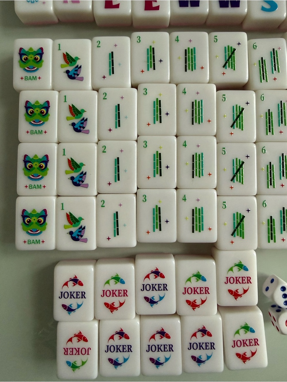American Mahjong tile Set - punk and white